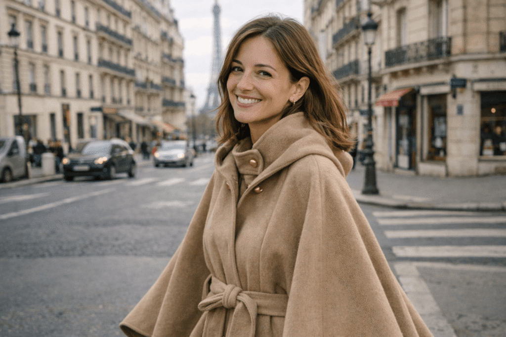 Manteau cape femme