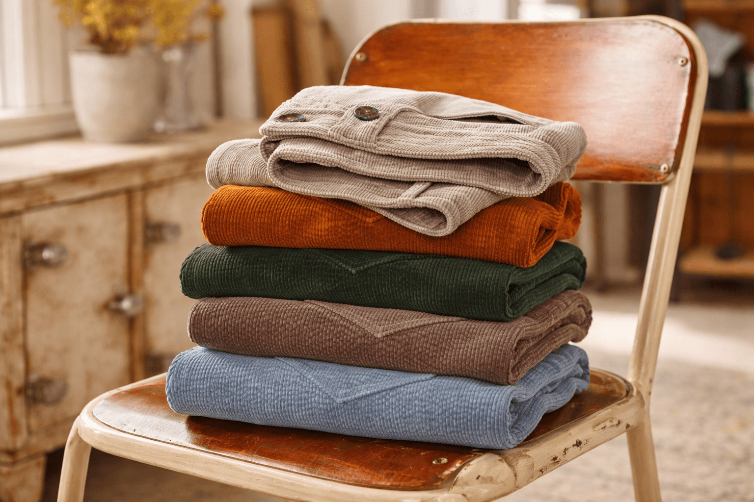 Pantalon velours femme