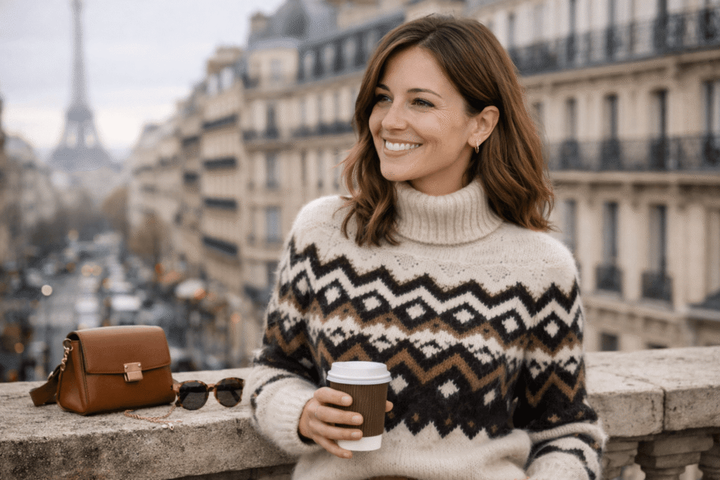 Pull jacquard femme