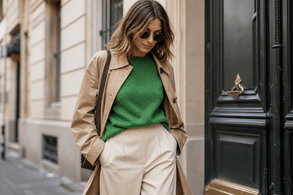 Quelle couleur va bien avec le vert en vêtement ?