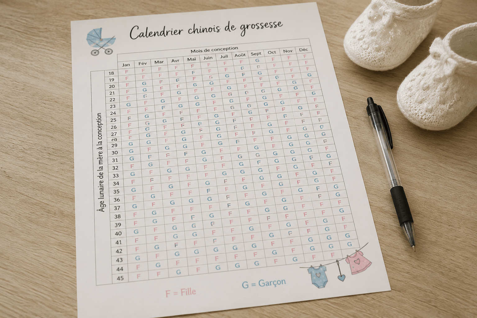 Calendrier chinois grossesse 2026 : prédire le sexe de bébé (fille ou garçon) ?
