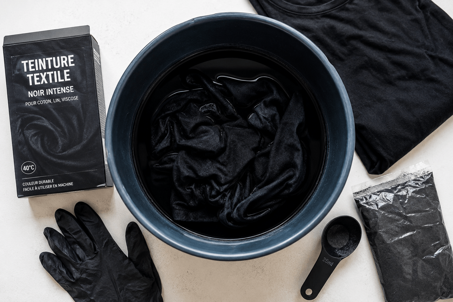 Teinture noire pour vêtements : le guide complet pour un résultat uniforme et durable